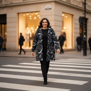 ULLA POPKEN Wave Print Rain Coat